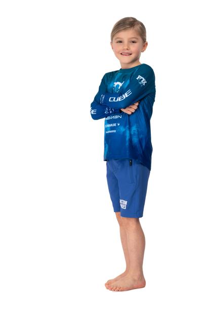Cube MTB Shirt ROOKIE X Actionteam lange mouw blue´n´green