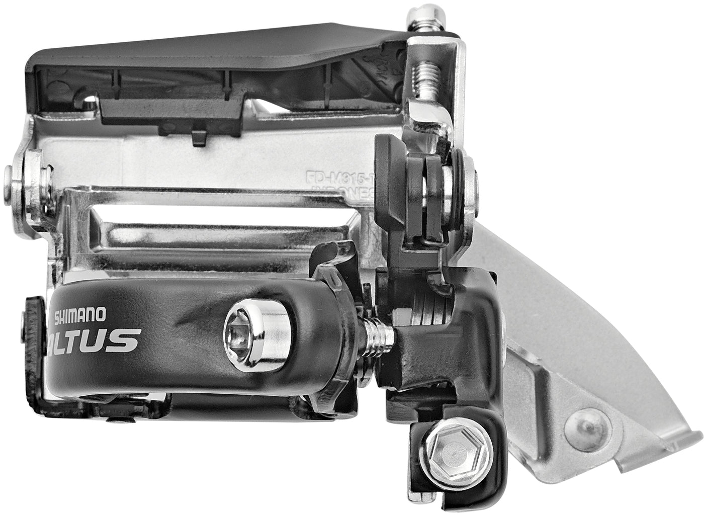 Shimano Altus FD-M315 Voorderailleur 2x7/8-speed Top Swing Klem Diep Dual-Pull zilver/zwart