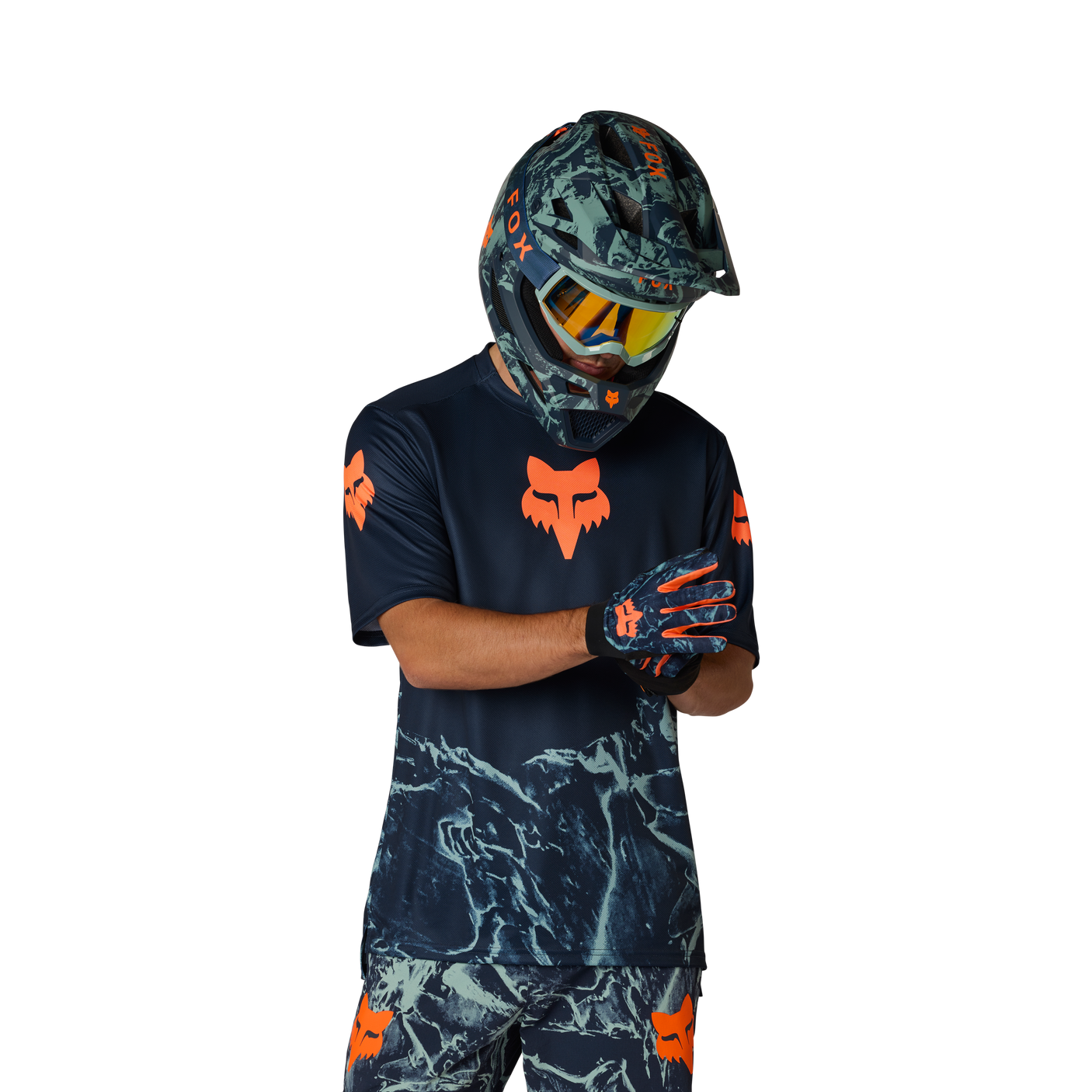 Fox Ranger SS Jersey Img Print Arctisch Blauw