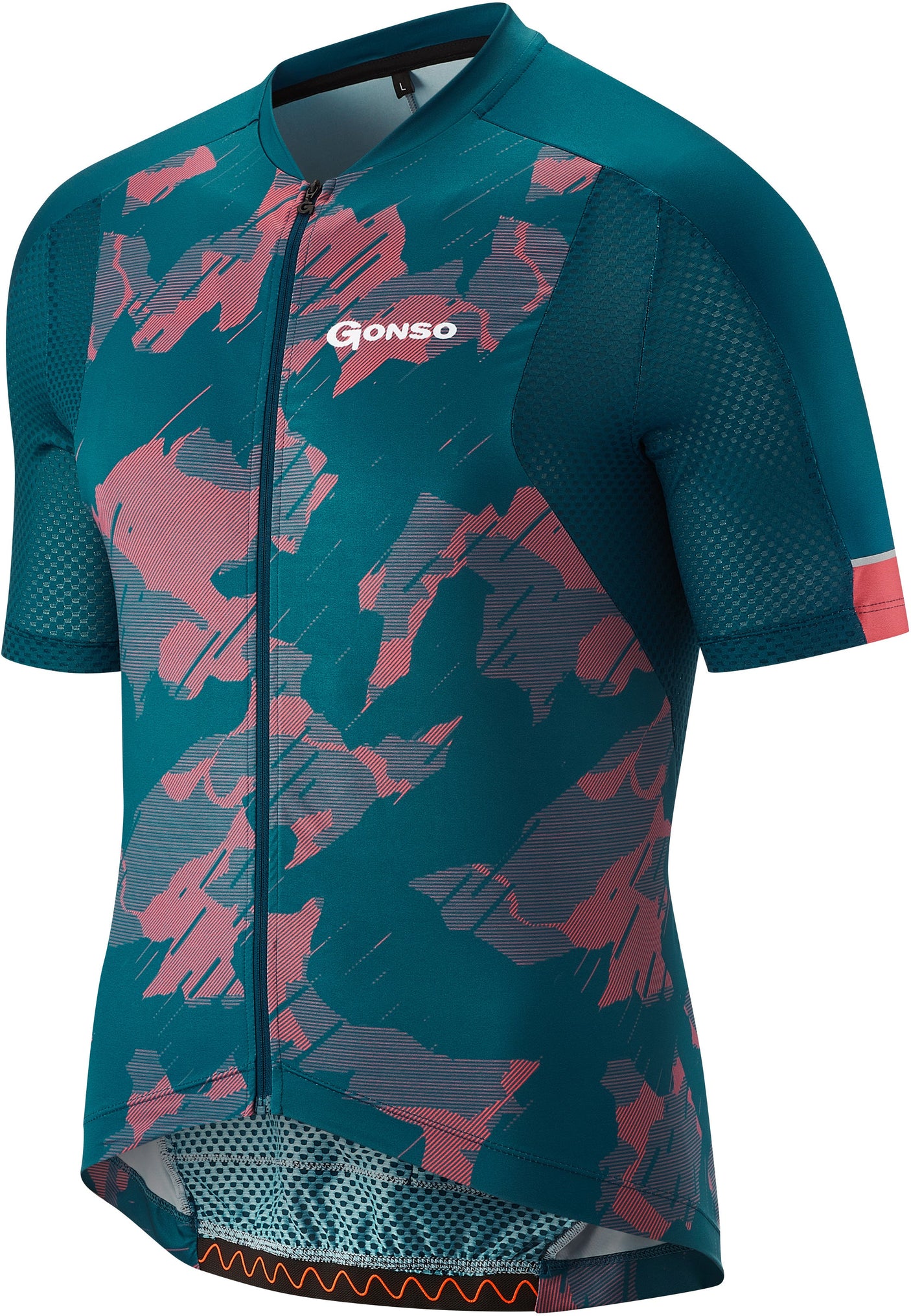 Gonso Ardole korte mouwen full-zip fietsshirt heren petrol