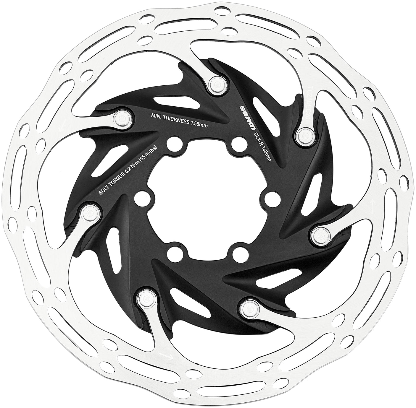 SRAM Centerline XR Rotor remschijf Tweeledig Afgerond profiel 6-gaats zwart/zilver