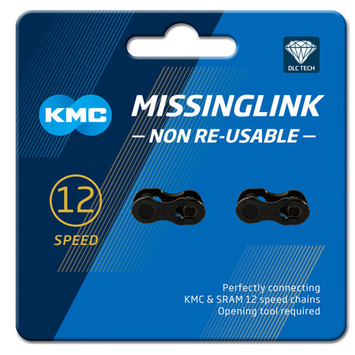 KMC 12NR DLC Missing Link kettingschakel 2-set 12-speed zwart