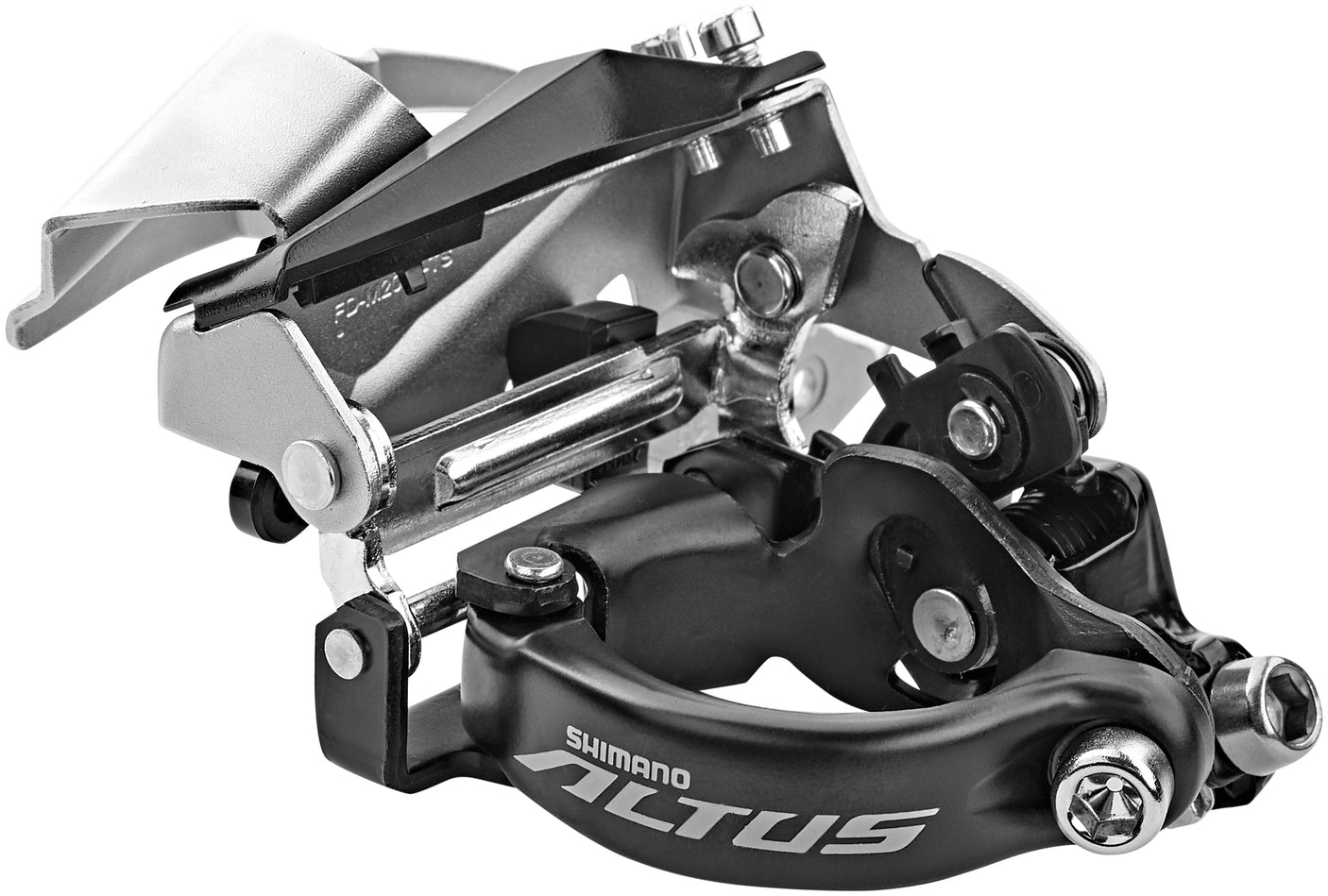 Shimano Altus FD-M2000 Voorderailleur 3x9-speed Top Swing Klem Diep zilver/zwart