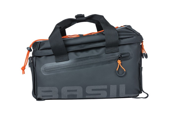 Basil Miles Tarpaulin Bagagedrager Tas 7l zwart/oranje