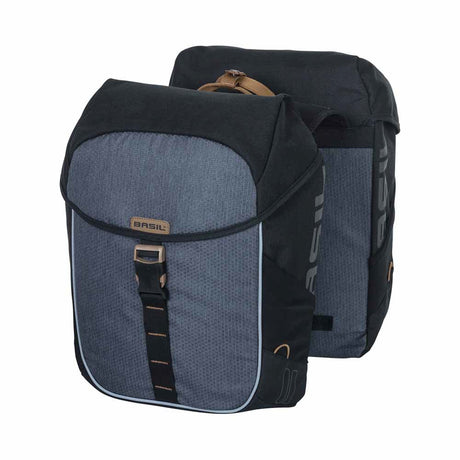Basil Miles dubbele bagagedrager tas 34l blauw/zwart
