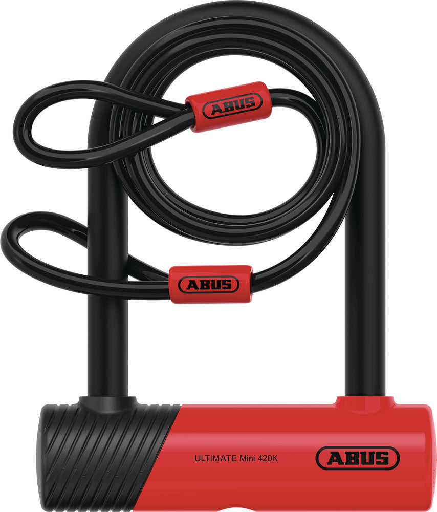 ABUS 420K/150HB140 Ultimate Mini beugelslot + Cobra 10/120 rood