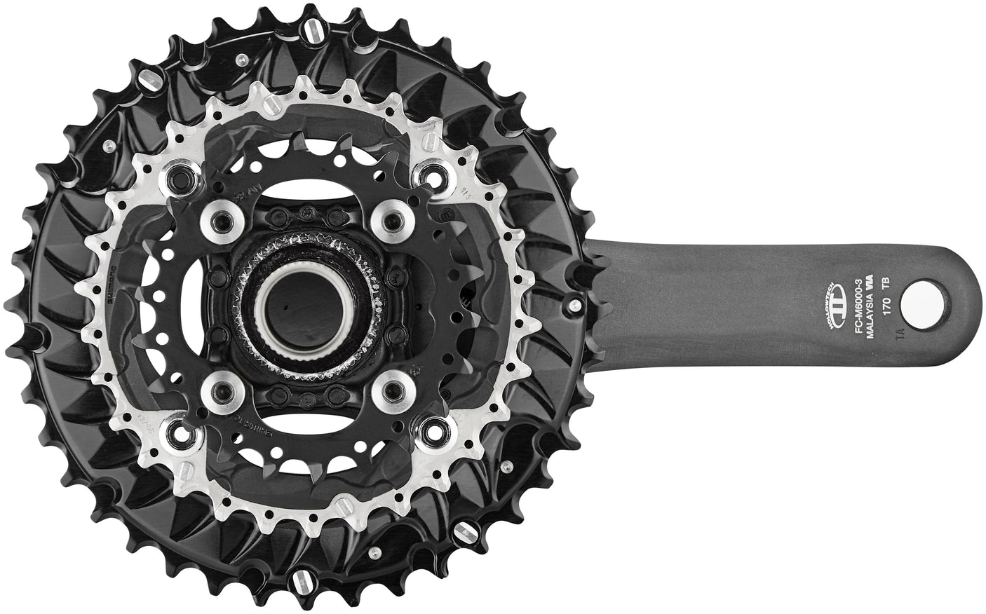 Shimano Deore MTB FC-M6000 Crankstel 3x10-speed 40-30-22 tanden zwart