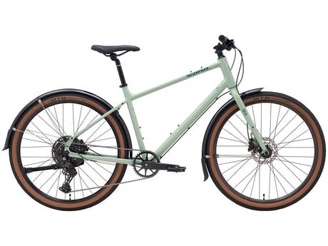Kona 36e Dew DL Groen met Shimano Cues & Tektro Glanzend Jade met Storm Blue Decals (2025)