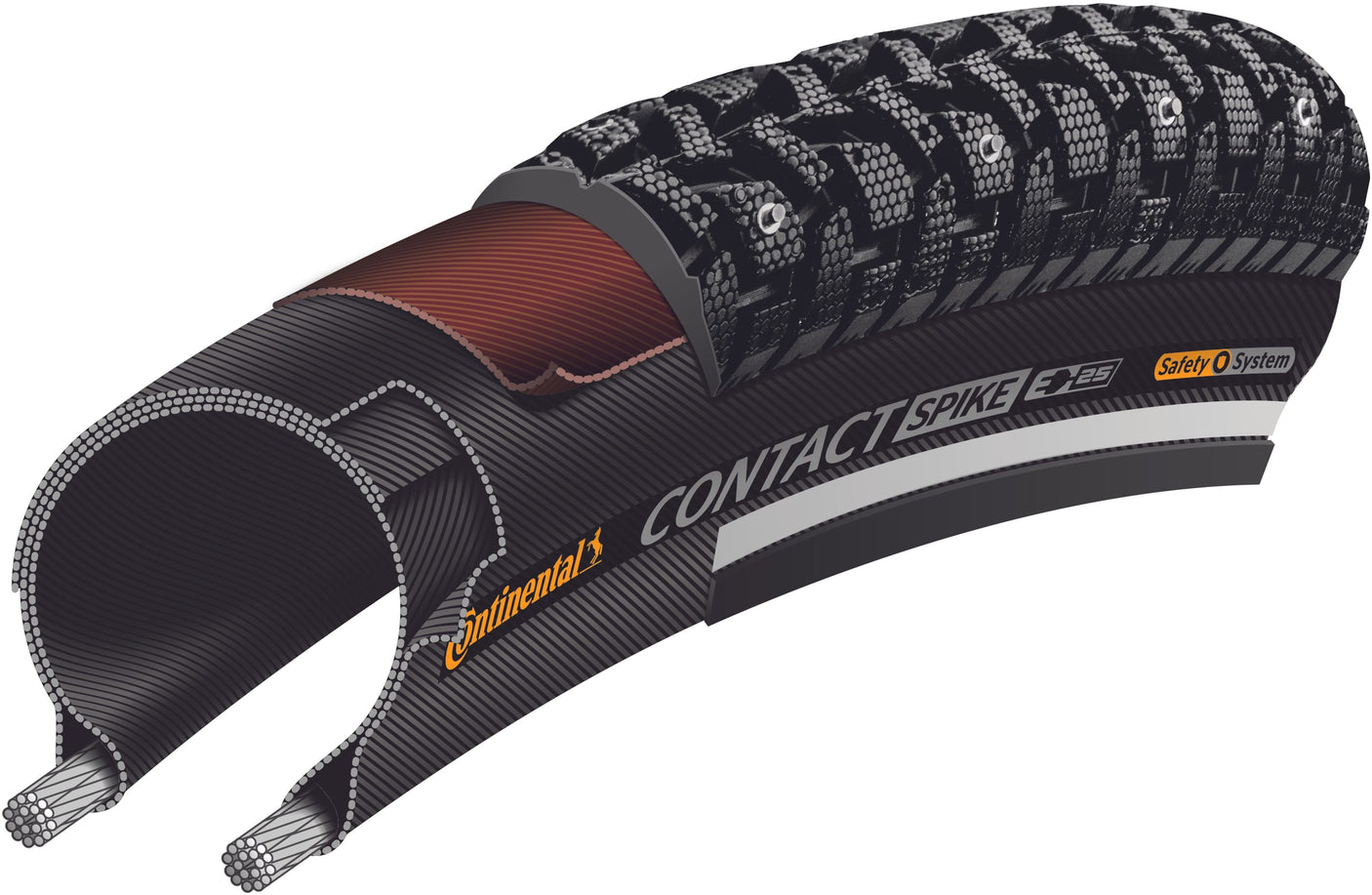 Continental Contact Spike 120 Draadband 28x1.25" E-25 Reflex zwart