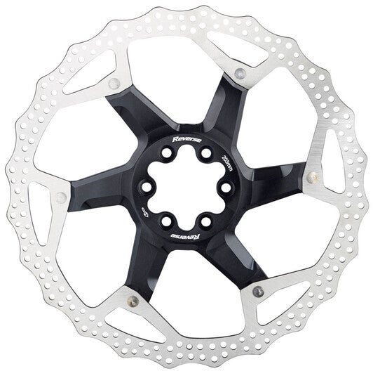 Reverse remschijf 6-gaats aluminium/staal zwart/zilver