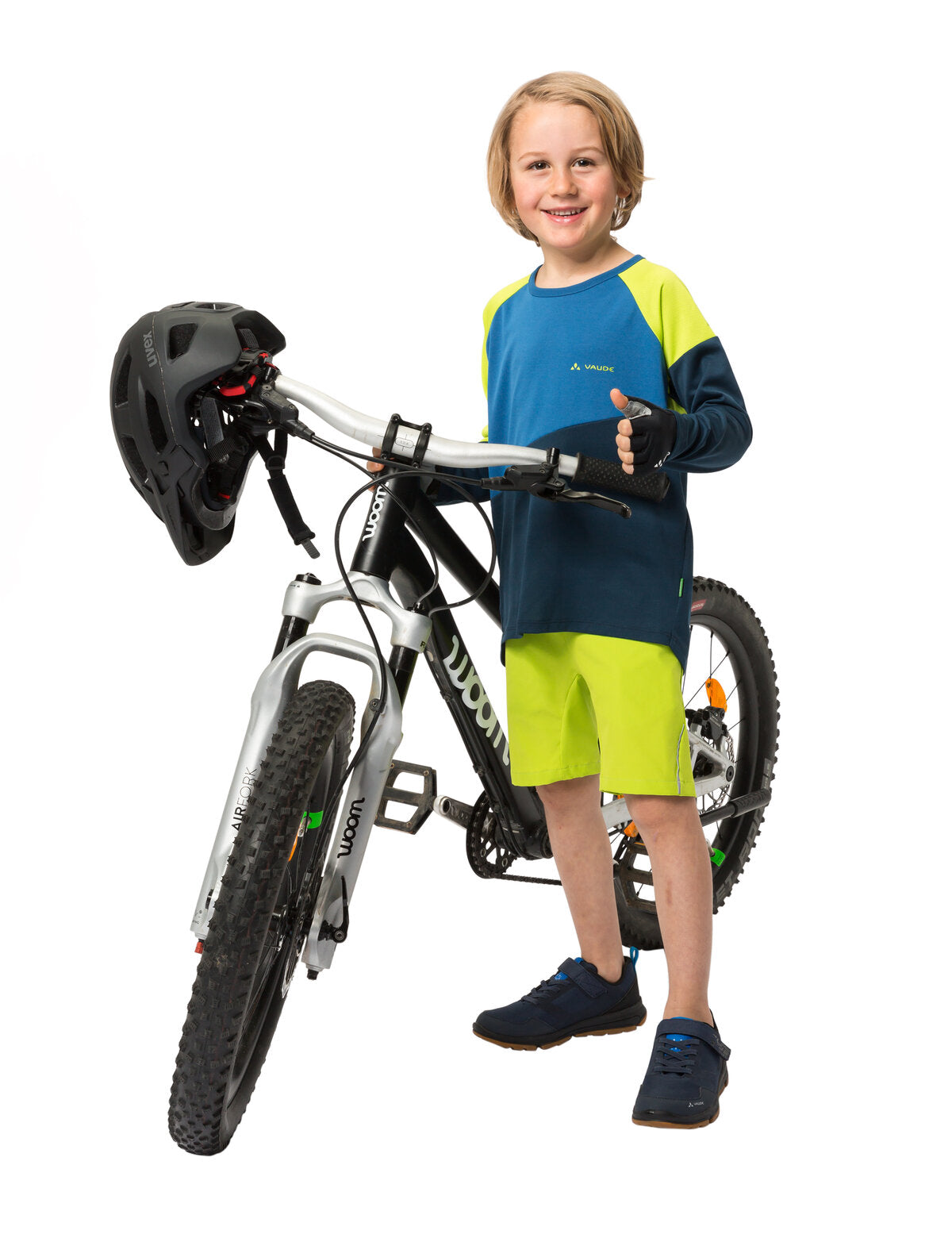 VAUDE Moab T-shirt met lange mouwen kinderen blauw/groen