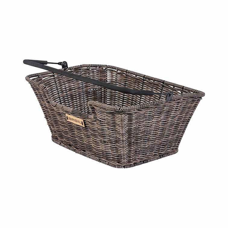 Basil Capri Rattan Look fietsmand voor stuur/drager bruin