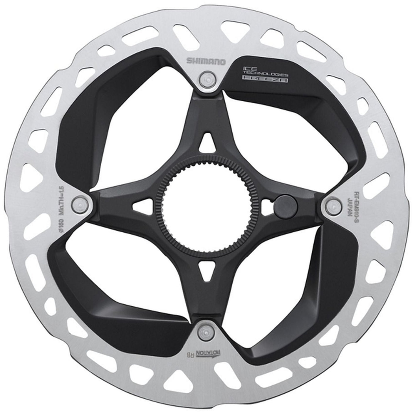 Shimano RT-EM910 Ice-Tech remschijf Center Lock voor STEPS
