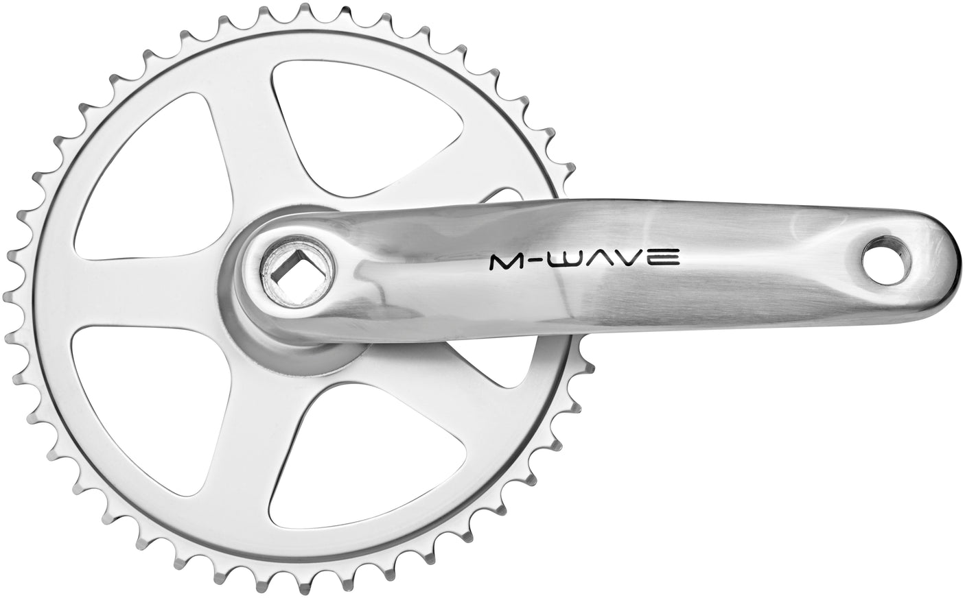 M-Wave Kurbelgarnitur 1-fach 44 Zähne Aluminium/Stahl silber