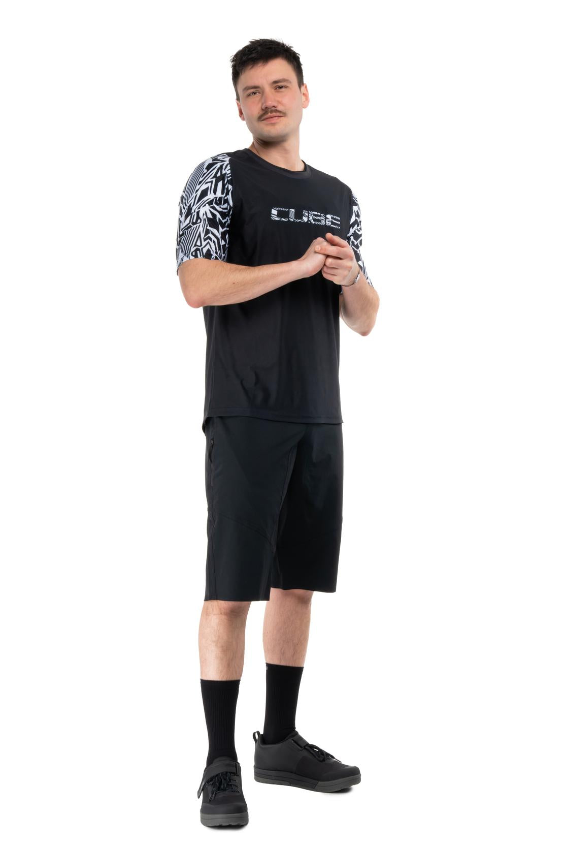 Cube MTB shirt Razzle Dazzle korte mouw black´n´white