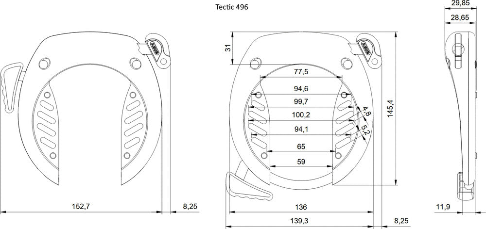 ABUS Tectic 496 frameslot zwart