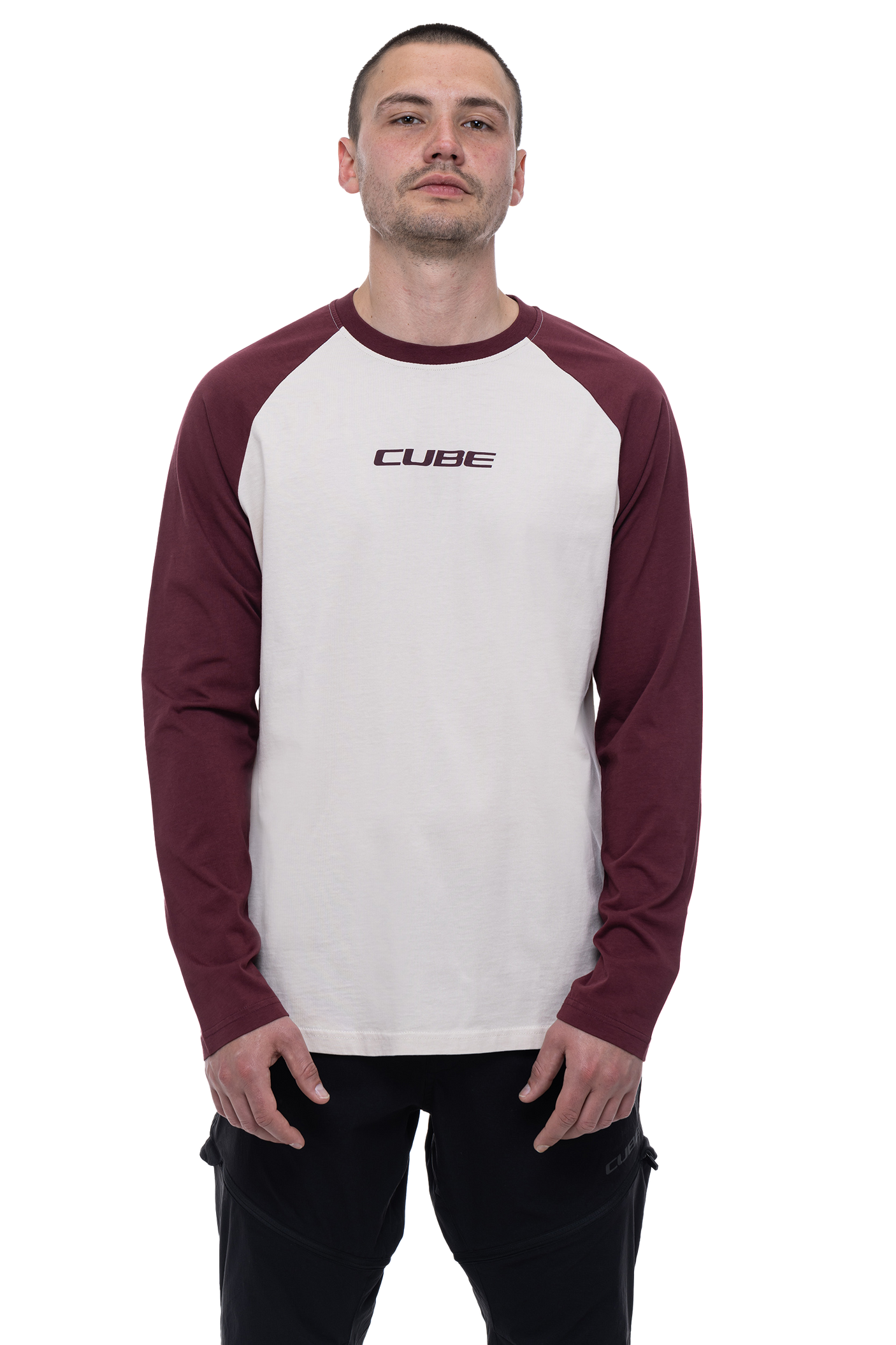 CUBE Organic longsleeve rood´n´beige
