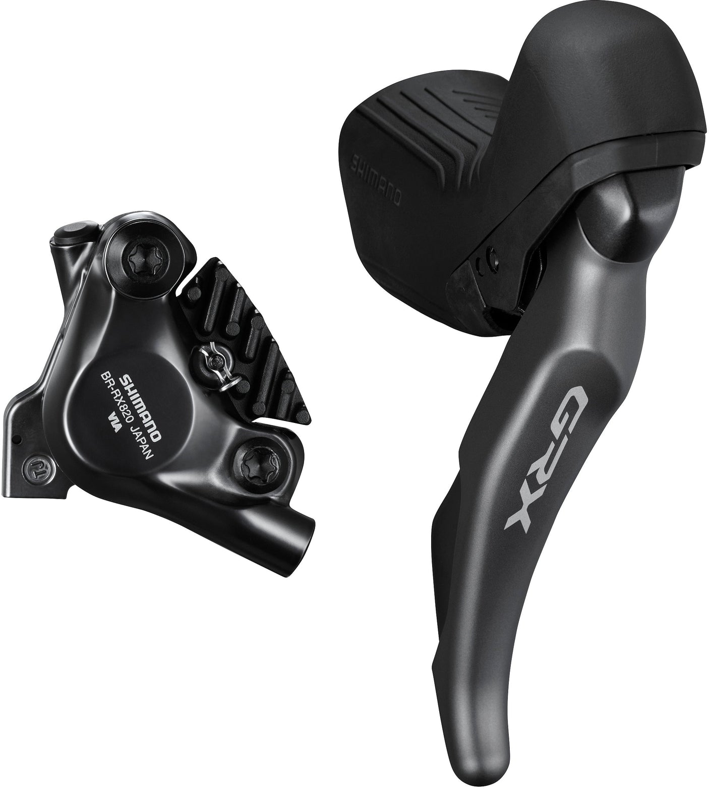 Shimano GRX ST-RX820/BR-RX820 Schijfremset Achter Flat Mount 12-speed grijs/zwart