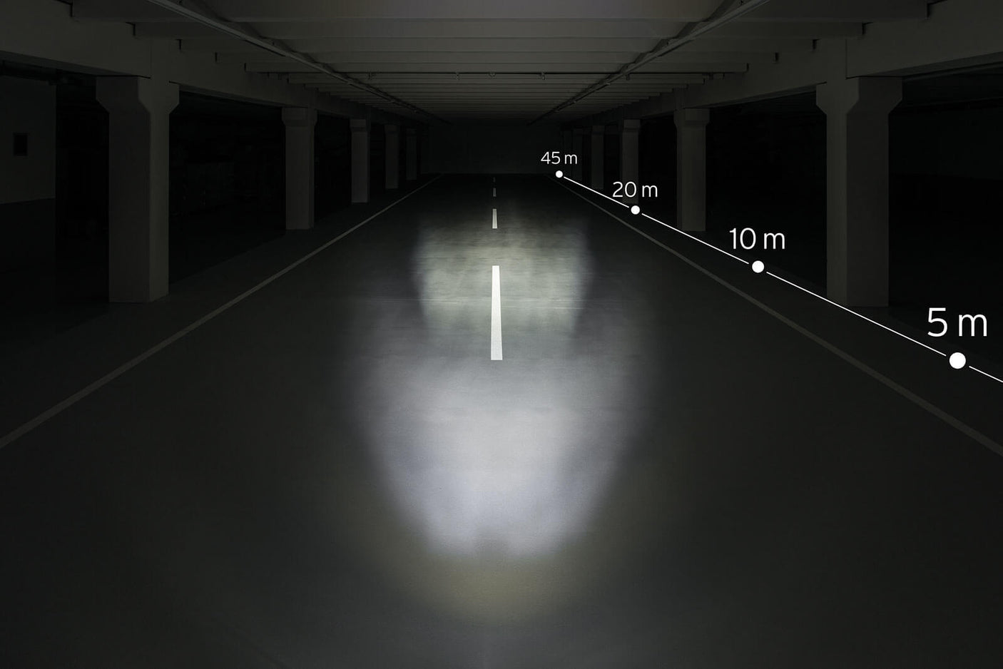 Busch + Müller Lumotec Upp N Plus voorlicht zwart/transparant