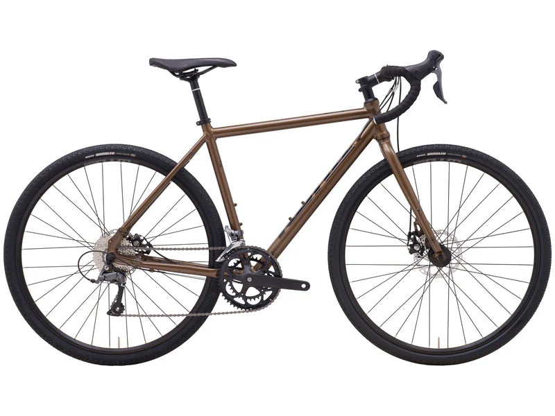 Kona 36e Rove AL 700 Bruin met Shimano Claris & Tektro Bark met zwarte decals (2025)