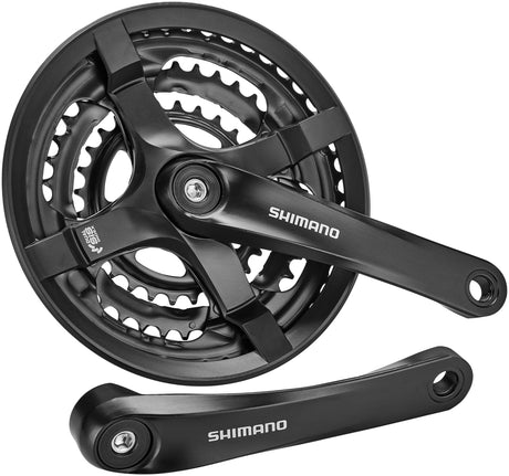 Shimano FC-TY501 crankstel 6/7/8-speed 48-38-28 tanden met kettingbeschermer zwart