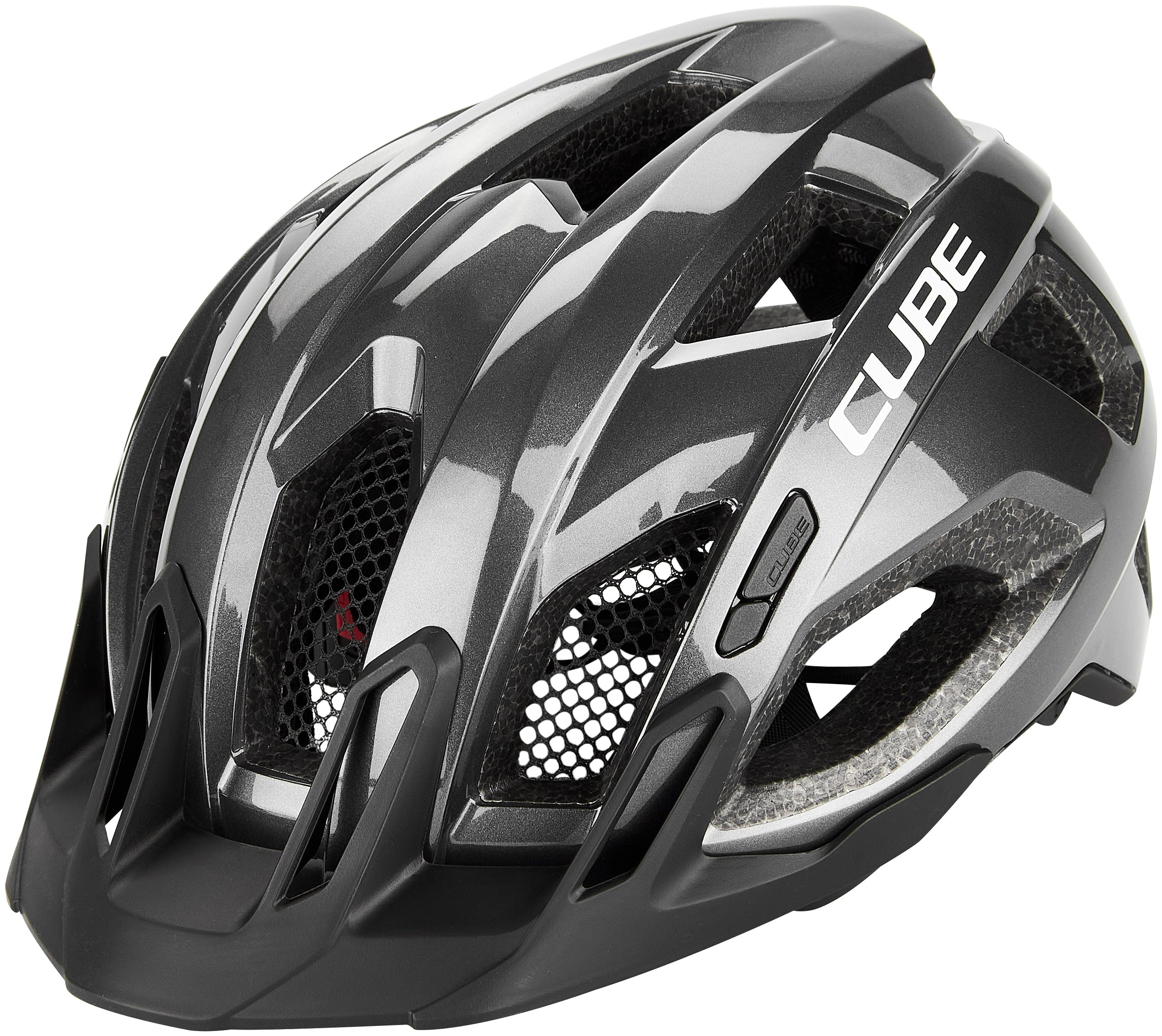 CUBE helm QUEST glanzend iridium zwart