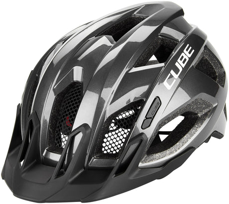 CUBE helm QUEST glanzend iridium zwart