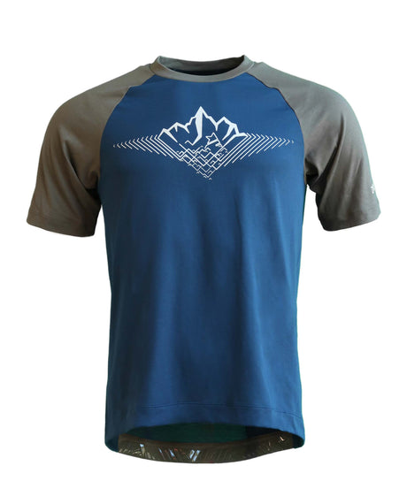 Zimtstern PureFlowz Shirt SS Heren French Navy / Dusty Olive