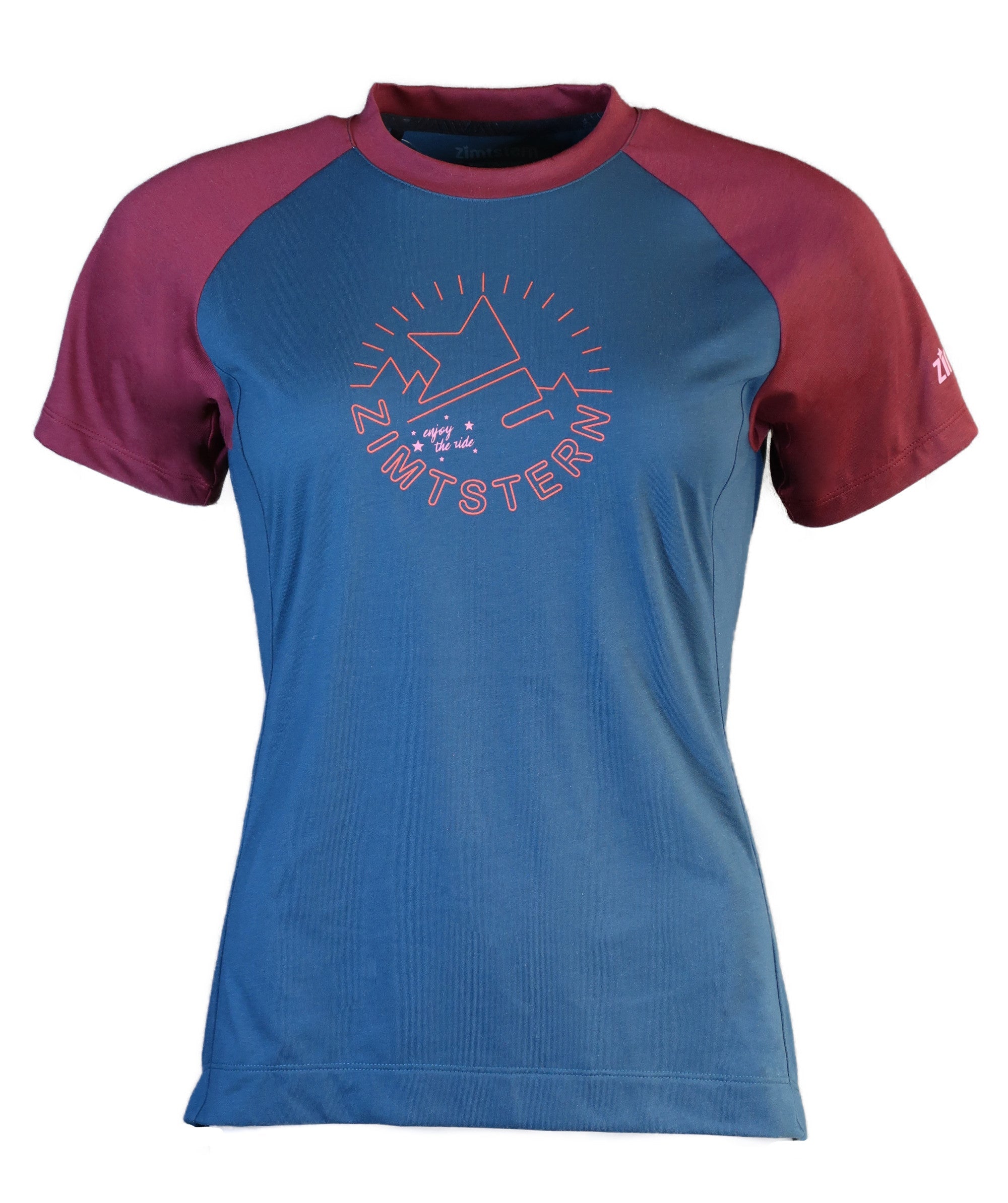 Zimtstern PureFlowz Shirt SS Dames French Navy/Windsor Wine