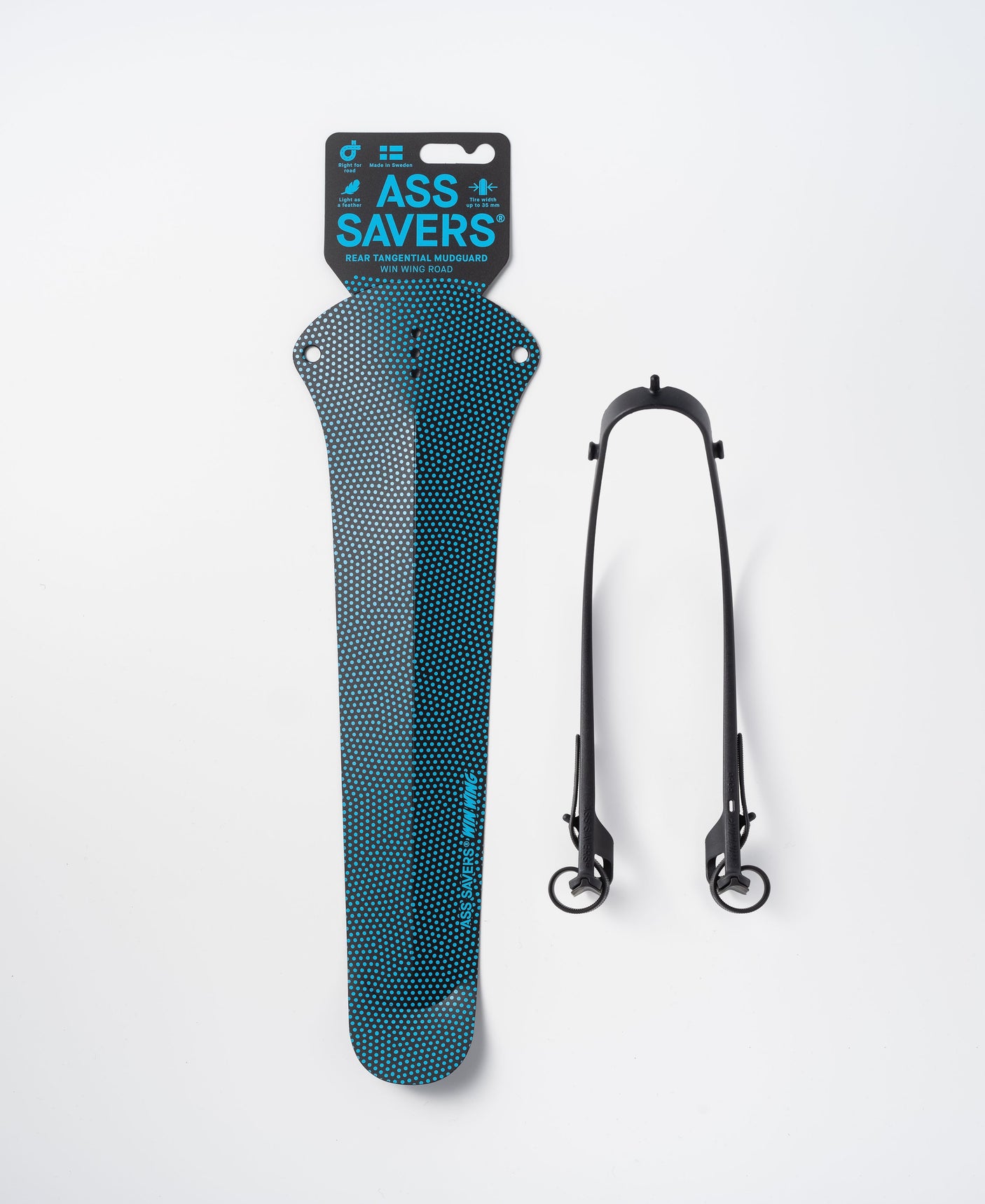 Ass Savers WRS-2 Win Wing Road spatbord achter blauw met stippen
