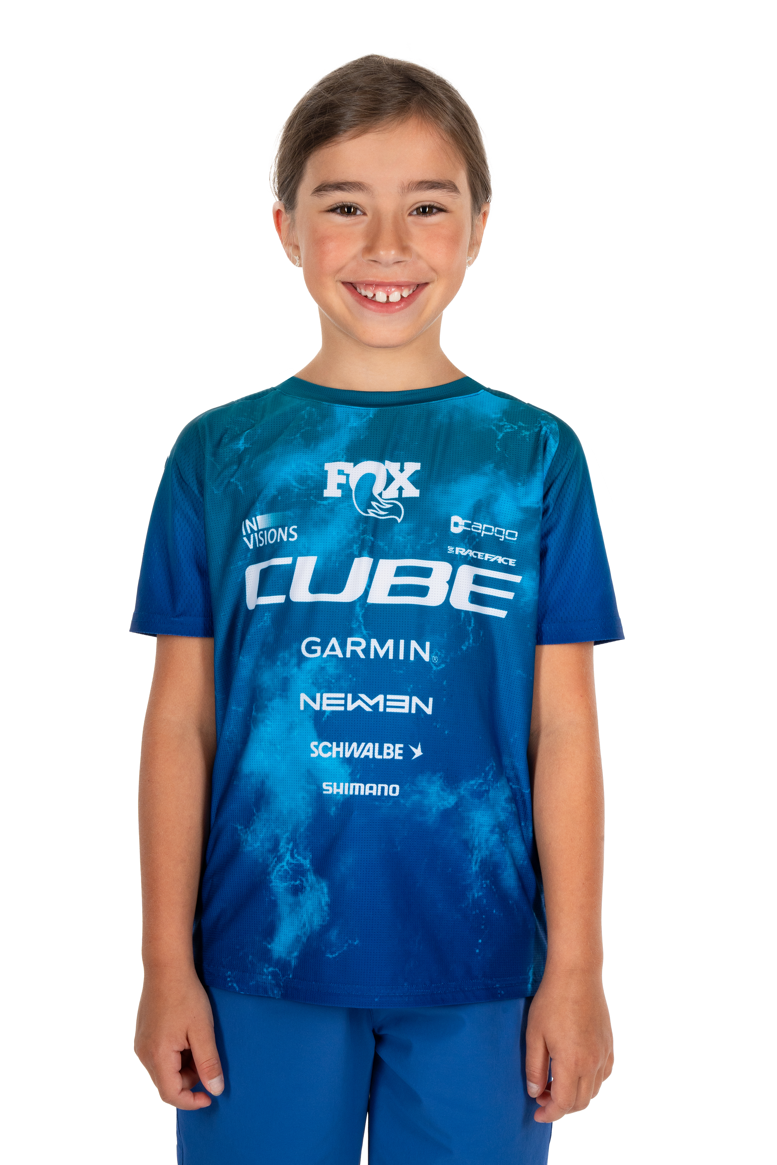 Cube MTB Shirt ROOKIE X Actionteam korte mouw blue´n´green