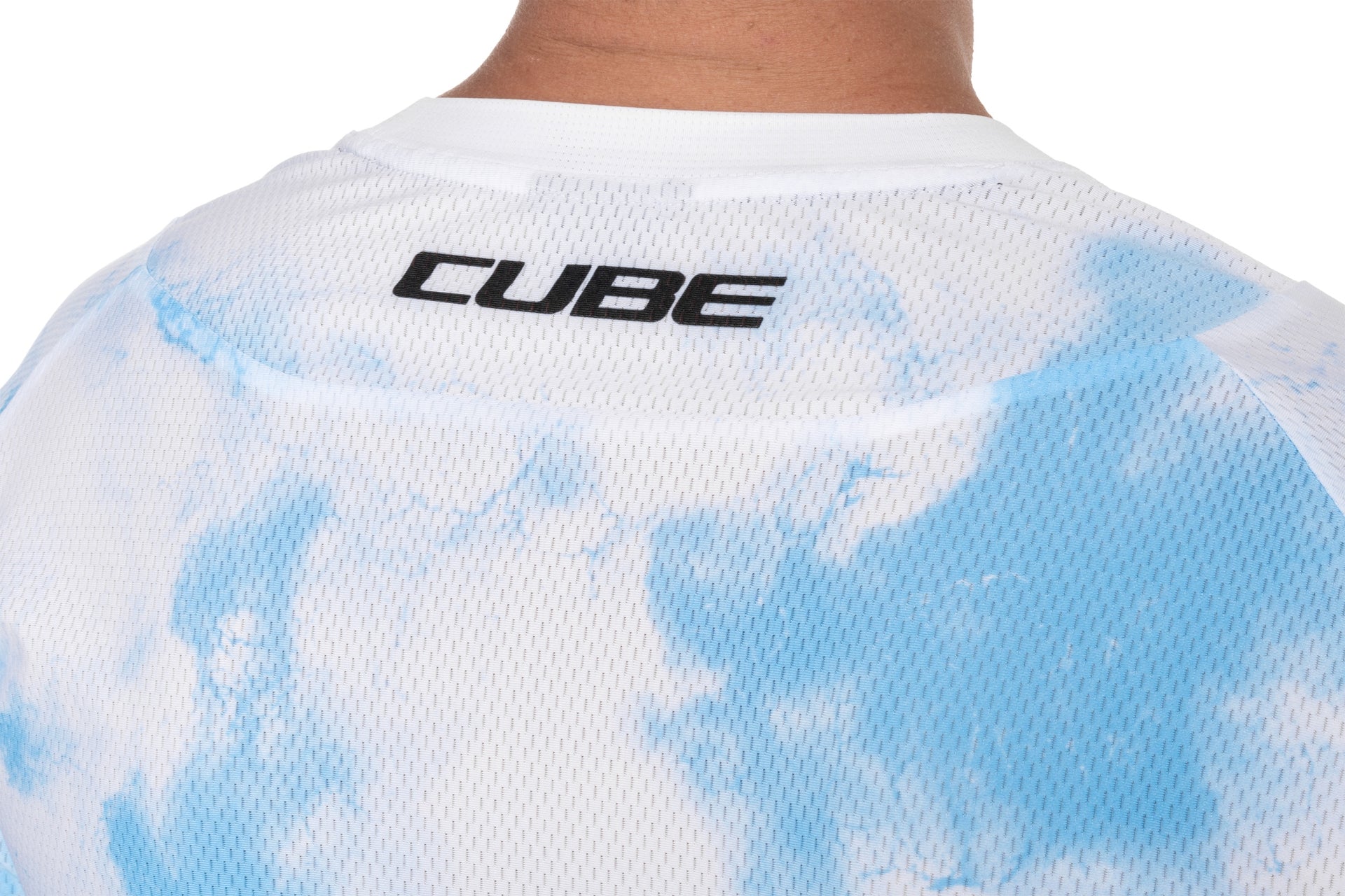 CUBE MTB shirt X Actionteam korte mouwen heren topas blauw