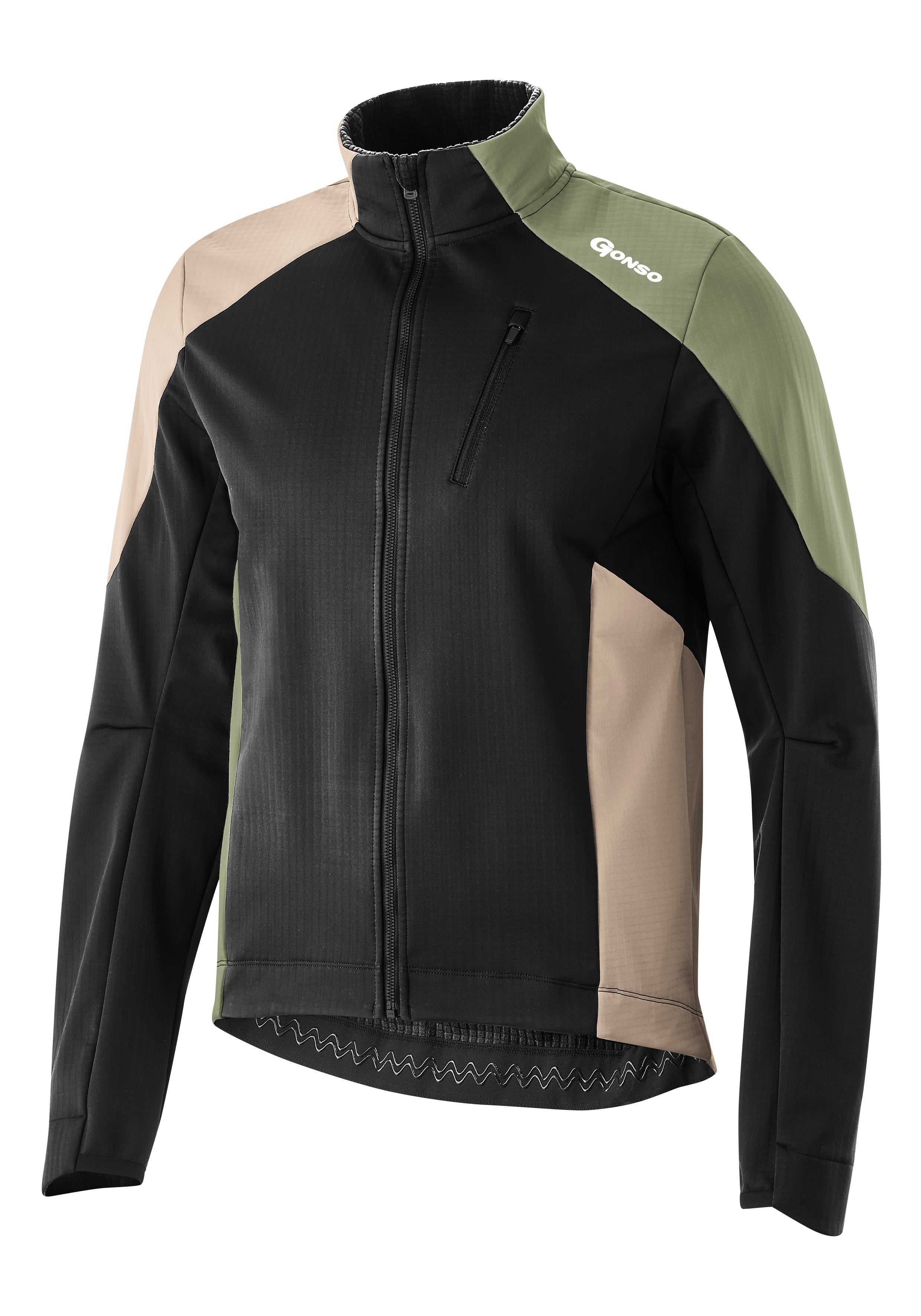 Gonso Trail Jas Softshell Heren Zwart/timson Zand/bellourt Castle