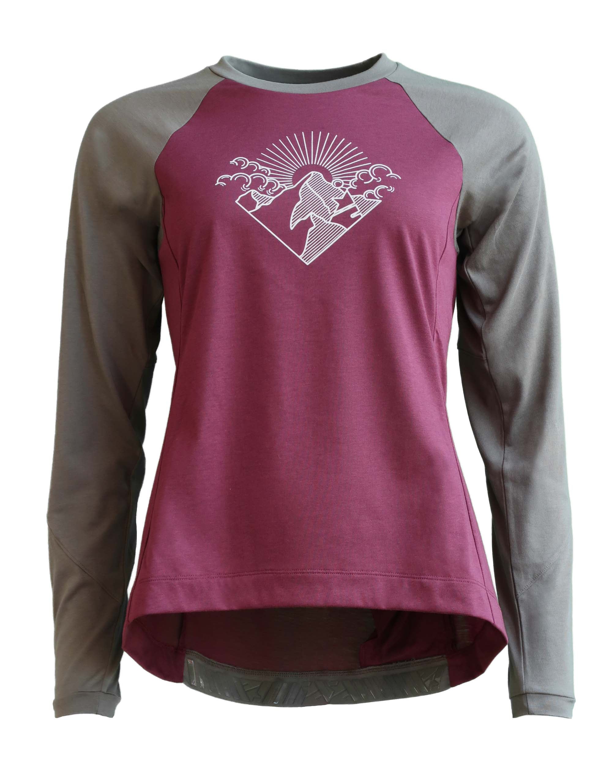 Zimtstern PureFlowz Shirt LS Dames Windsor Wine/Dusty Olive