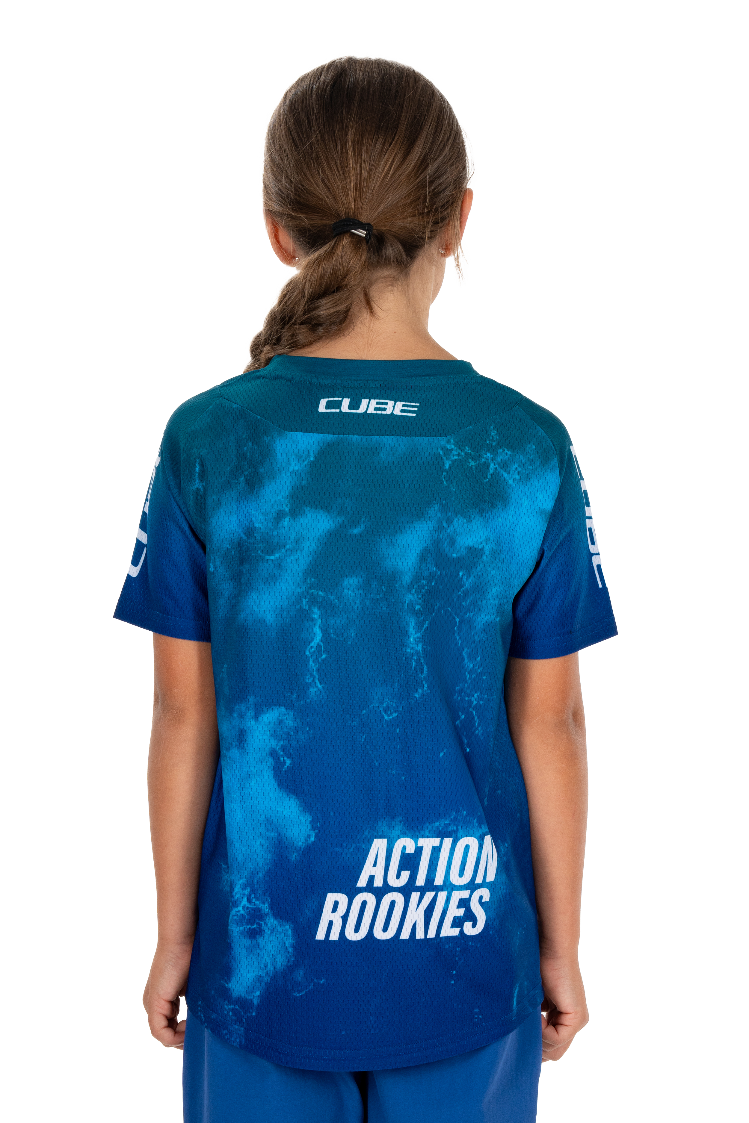 Cube MTB Shirt ROOKIE X Actionteam korte mouw blue´n´green