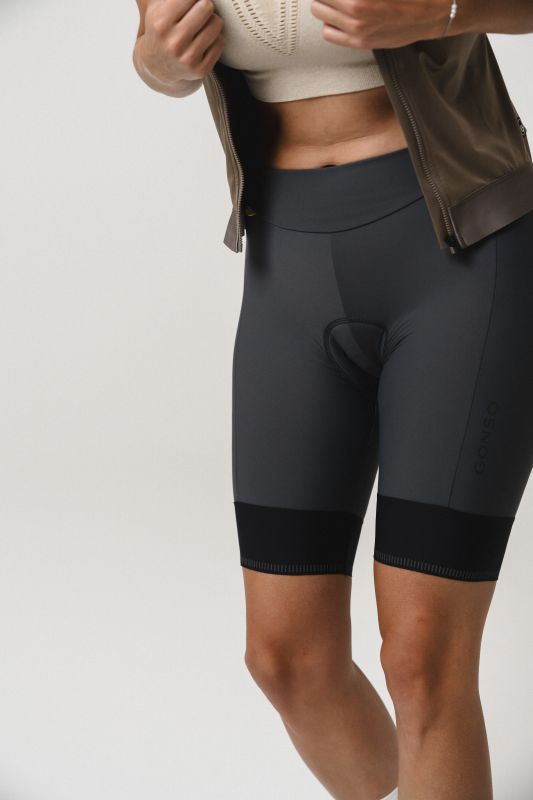Gonso SITIVO - Dames fietsbroek zwart / fel groen