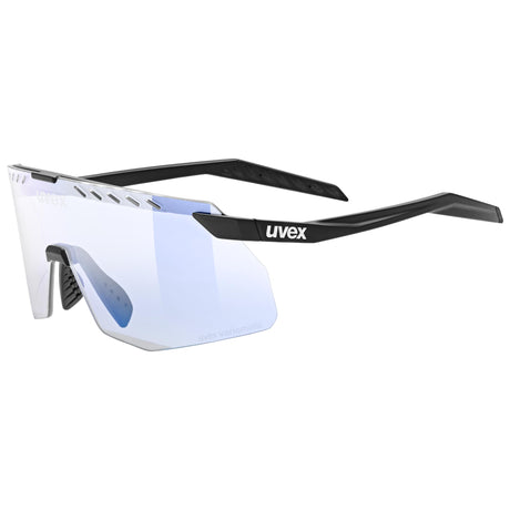 uvex Pace Stage S V fietsbril zwart mat / spiegel blauw