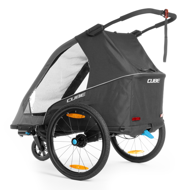 Cube Kinderfietsaanhanger Double PURE zwart, grijs