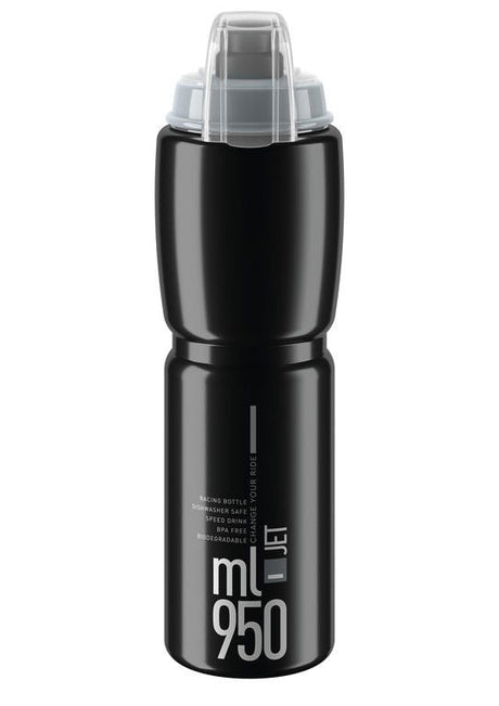 Elite Jet Plus Drinkfles 950ml zwart/grijs logo