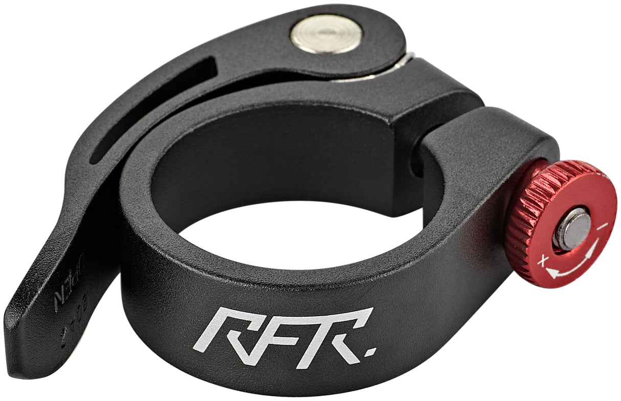 RFR zadelklem met snelsluiting 31,8 mm zwart'n'rood
