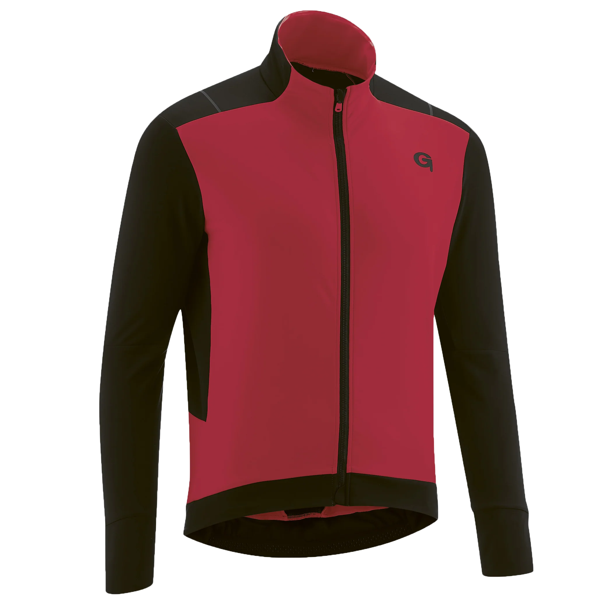 Gonso Bavella lange mouwen jersey met volledige ritssluiting heren rood/zwart
