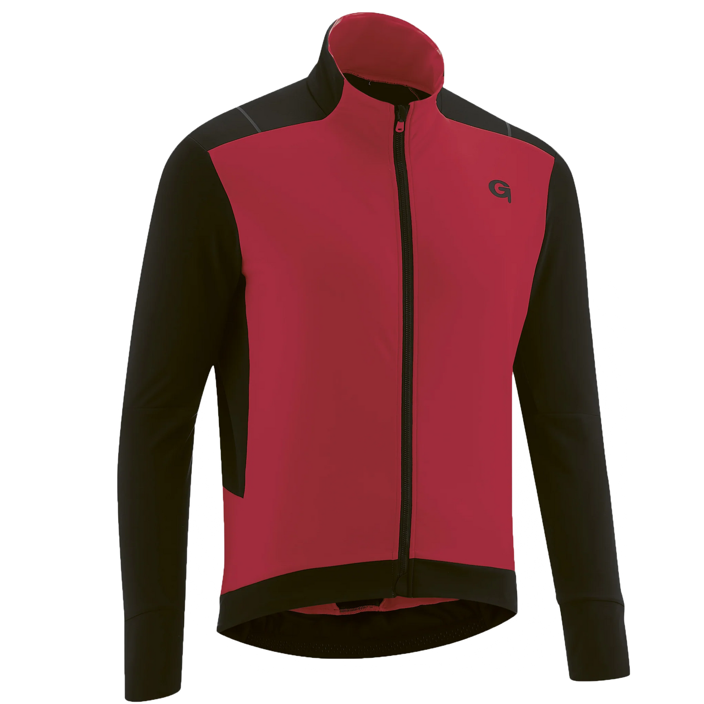 Gonso Bavella lange mouwen jersey met volledige ritssluiting heren rood/zwart