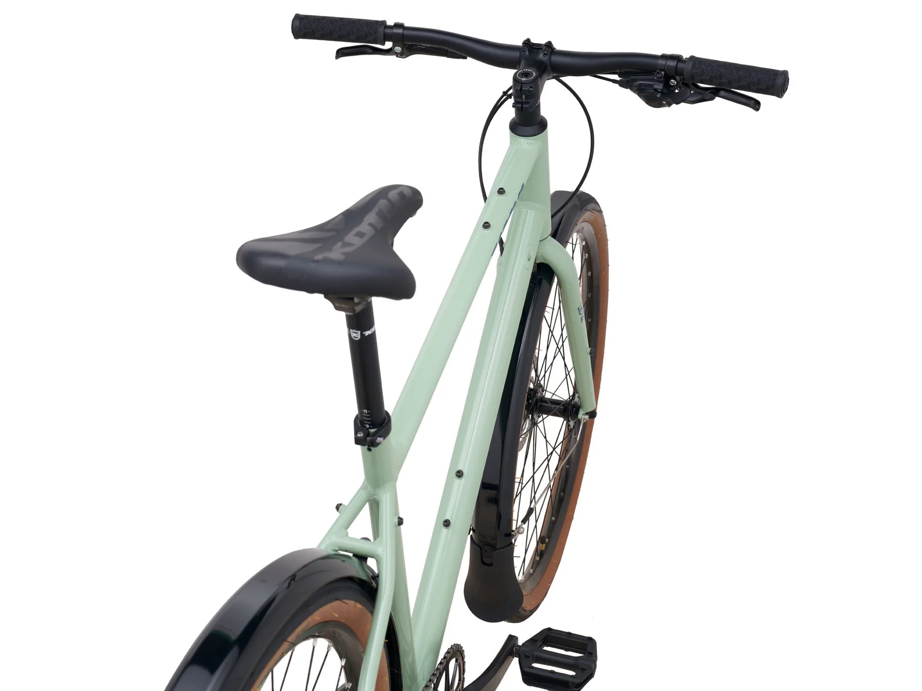 Kona 36e Dew DL Groen met Shimano Cues & Tektro Glanzend Jade met Storm Blue Decals (2025)