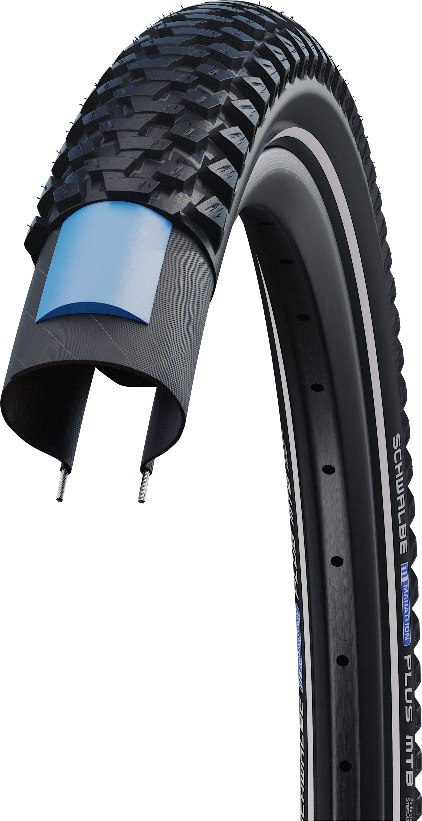 Schwalbe Marathon Plus MTB draadband 29x2.25" SmartGuard E-50 Performance Reflex zwart