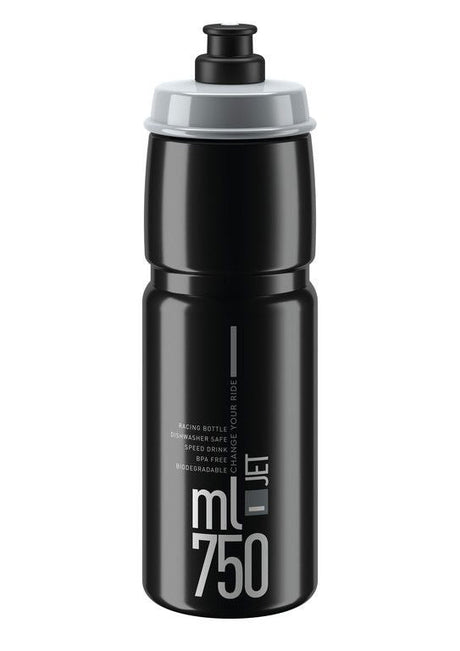 Elite Jet drinkfles 750ml zwart/grijs logo