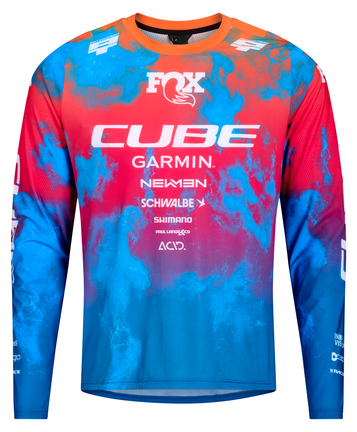 Cube MTB Trikot X Actionteam lange mouw blue´n´pink´n´orange