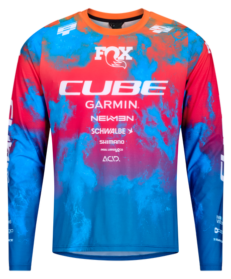 Cube MTB Trikot X Actionteam lange mouw blue´n´pink´n´orange