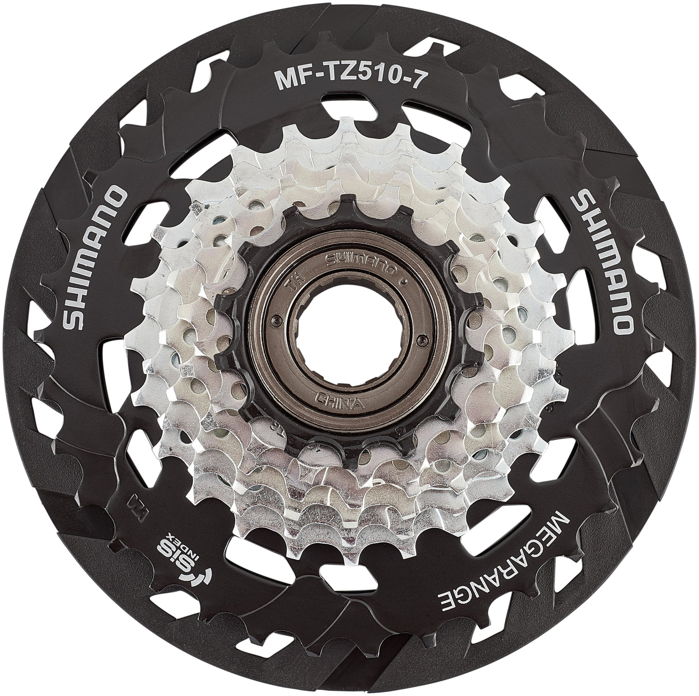 Shimano MF-TZ510 Schroefkrans 7-speed bruin/zwart