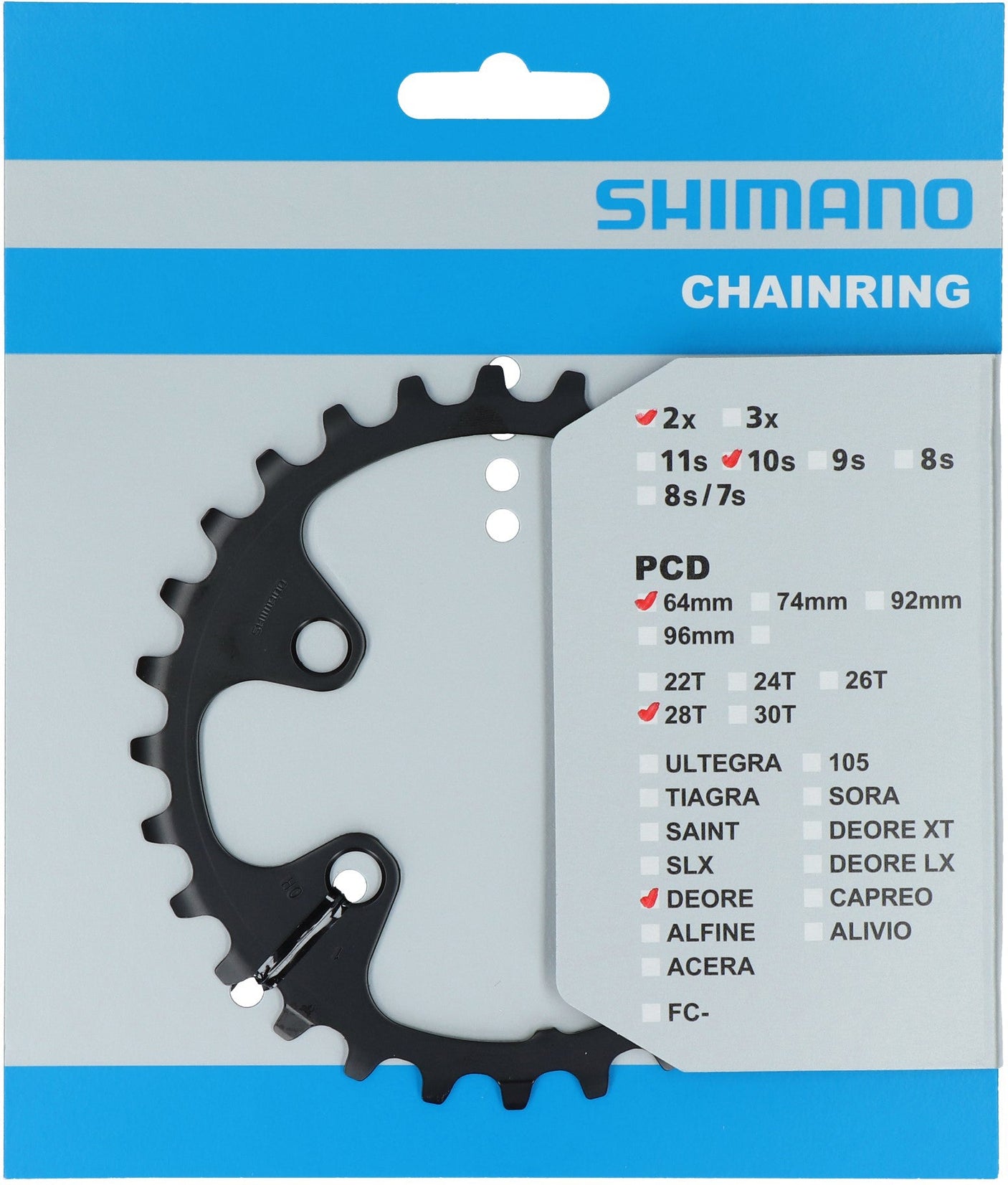 Shimano Deore FC-M6000-2 kettingblad 10-speed BG zwart