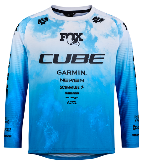 CUBE MTB shirt ROOKIE X Actionteam lange mouw topas blauw